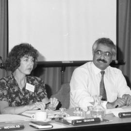 Professor Jenny Graham and Morteza Honari at an unidentified event, the University of Newcastle, Australia - 1992
