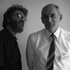 Terry Geddes (r) -  (Senior Instructional Designer) from Charles Sturt University with an unidentified academic, the University of Newcastle, Australia - 1992