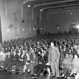 Mr. Robert Menzies (Prime Minister) addressing a crowd at Maitland Town Hall, NSW, 1961