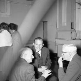 Mayor Skilton on right, Dr. McKerihan, and Alderman Fred Fahey on left, Maitland NSW