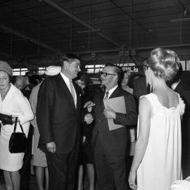 Osti clothing factory at Kurri - Mr. and Mrs. Fuller talking to the manager