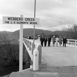 J.C. Clements Bridge at Webber’s Creek in front of Tocal, with Milton Morris, 1967