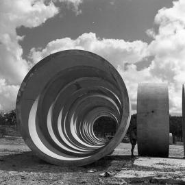 Finished pipes for Balickera, Balickera Canal, 1964