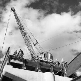 New Belmore Bridge under construction, Maitland, NSW, June 1963