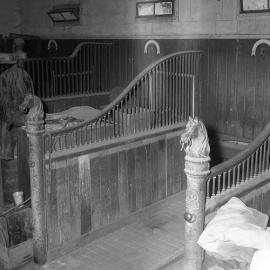 Stallion stalls with equine finials, Wallalong House, Wallalong, NSW, 1974