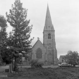 St Mary’s Church of England, from the grounds of Pender Place, Maitland, NSW, 1982