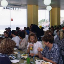 Hospital staff eating lunch at the Royal Newcastle Hospital Christmas function, Newcastle, NSW, 1994