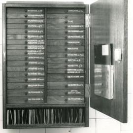 An open drug cabinet, Royal Newcastle Hospital's Pharmacy, Newcastle, NSW