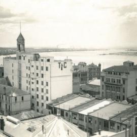 View up the Hunter River towards the industrial area from the Royal Newcastle Hospital, January 1943
