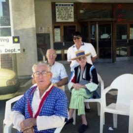 Patients watching school bands playing at the Royal Newcastle Hospital, Newcastle, NSW, 2 April 1995