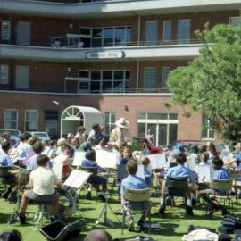 School bands playing at the Royal Newcastle Hospital, Newcastle, NSW, 2 April 1995