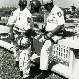 Newcastle Police Rescue Squad, abseiling training at the Royal Newcastle Hospital, 16 January 1995