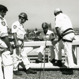 Newcastle Police Rescue Squad, abseiling training at Royal Newcastle Hospital, Newcastle,, 16 January 1995