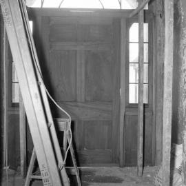 Door, pre-restoration, Aberglasslyn House, Aberglasslyn, NSW, [1977]