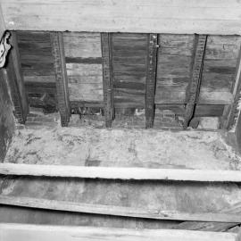 Floorboards pre-restoration, Aberglasslyn House, Aberglasslyn, NSW, [1977]