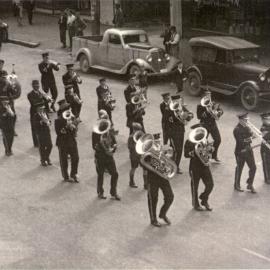 Kurri Kurri Brass Band on parade. Town and date unknown.