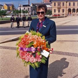 Deidre Anderson at an ANZAC Day ceremony, Newcastle, NSW