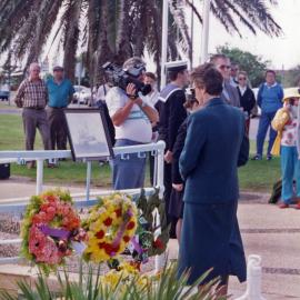 Unidentified people at ANZAC Day ceremony, Newcastle, NSW