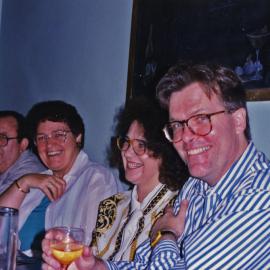 Anne Schott, second from left, with unidentified hospital staff, Royal Newcastle Hospital, Newcastle, NSW