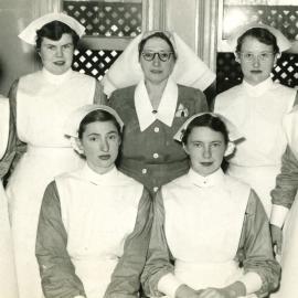 A group of nurses, with a nursing sister, Royal Newcastle Hospital, Newcastle, NSW, 1953