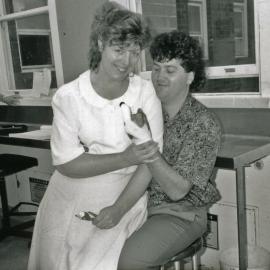 [Jane Broadbent, left, and unidentified person], Royal Newcastle Hospital, Newcastle, NSW