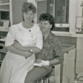 Jane Broadbent and unidentified person, Royal Newcastle Hospital, Newcastle, NSW, [1980s]
