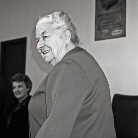 [Mrs Pugh, RNH Auxilliary and Deidre Anderson in background], Royal Newcastle Hospital, Newcastle, NSW, 1987