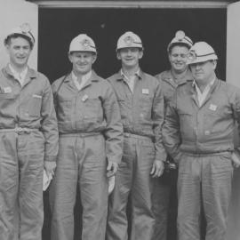 Hebburn No. 2 Colliery (NSW) first ambulance team, early 1960s, George Davison on left