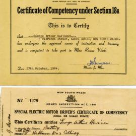 George Davidson - Competency certificates