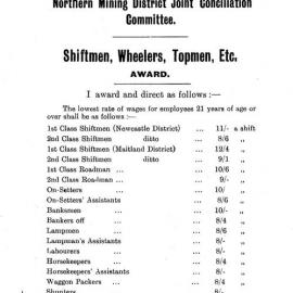 Colliery pay rates - Shiftmen, Wheelers, Topmen, etc. 