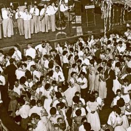 New Year's Eve celebrations at Newcastle City Hall in 1955 