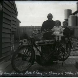 Grandma Dalton, Yves and John (Matthewson), Stockton about 1919
