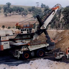 Mining equipment at Saxonvale Open Cut - early 1990s, by Brett Scott