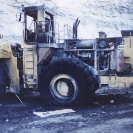 Saxonvale Open Cut - Burnt out loader, early 1990s