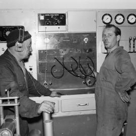 Unidentified workers in the new cable repair shop at Northern (Rhondda) Colliery, mid 1960s