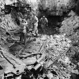 Les Morrison, Jimmy Hall, Macky Davidson, Roy Small at Northern (Rhondda) Colliery - West tunnel - workers at the new face (mid 1960s), by Barry Howard