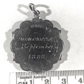 Obverse of medal awarded to Kate Brown, Waratah, NSW, Australia, September, 1888.