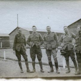 Five Australian soldiers at Sutton Veny, 3 February 1918