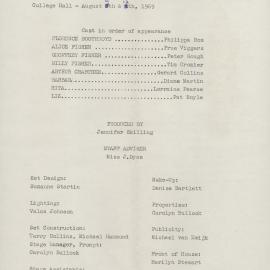 Billy Liar, Newcastle Teachers' College, NSW, Australia - 1969