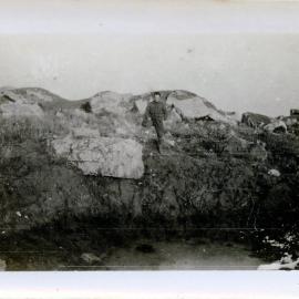 1914 German shell hole on the [front], c. 1918