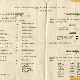 Newcastle Teachers' College Drama Club presents 4 One Act Plays - Programme (Page One), Newcastle Teachers' College, NSW, Australia - 1953