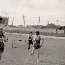 Hurdles. A photograph from the Newcastle Teachers' College, NSW, Australia 1957 Album