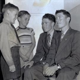Students prac teaching at a demonstration school. . Photo from  Newcastle Teachers' College Album,  NSW, Australia - 1956