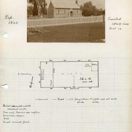 Plan of St. Phillips Church, situated in Warkworth, NSW, Australia