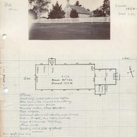 Plan of St. John's Church, situated in Raymond Terrace, NSW, Australia