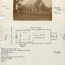 Plan of St. James Church, situated in Wickham, NSW, Australia