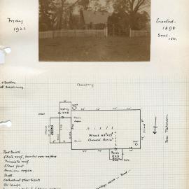 Plan of St. Anne's Church, situated in Gresford, NSW, Australia