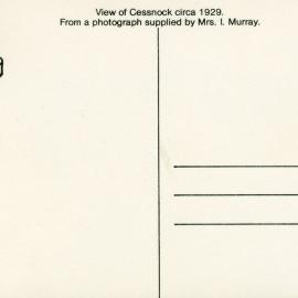 Postcard  verso - View of Cesnock, NSW, 1929