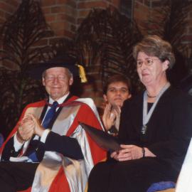 Ms Suzanne Dorahy waits to receive her Exceptional Service Medal, graduation ceremony, 11 May 2000