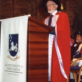 Nigel Butterley, former staff member of the Conservatorium and distinguished Australian composer received an Honorary D Mus and gave the occasional address, the University of Newcastle, Australia, May, 2000
